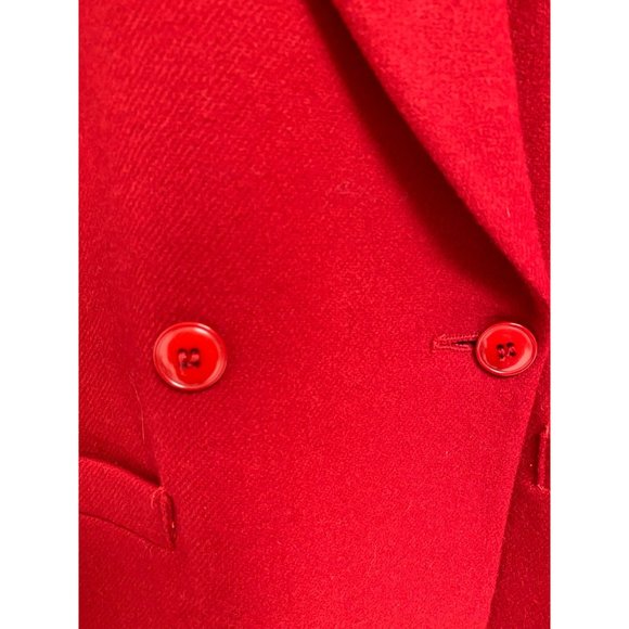 Andre' Barreau women's blazer Button Front Collared Red 100% Pure Wool Size 4 - Picture 8 of 14